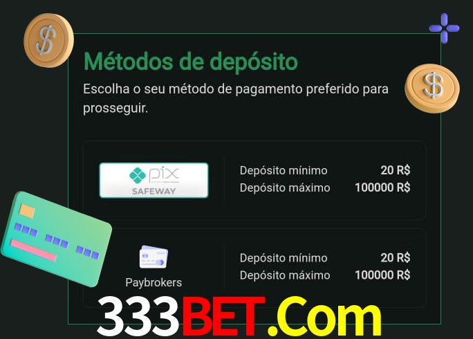 O cassino 333Bet.Com oferece uma grande variedade de métodos de pagamento